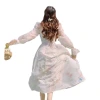 Spring and summer new long-sleeved chiffon dress, fairy-like, gentle style, tea break, French first love dress Item Picture